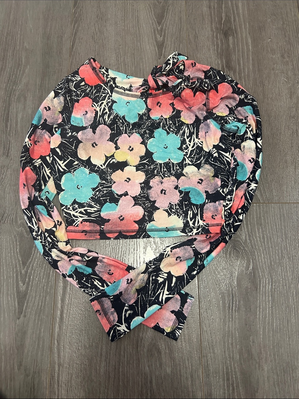 Billabong Floral Long-Sleeve Swim Coverup - Black, Coral, Aqua, Pink